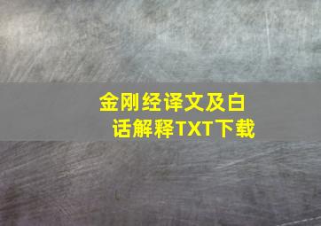 金刚经译文及白话解释TXT下载