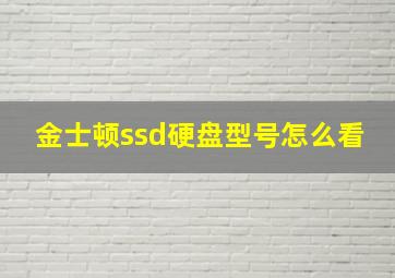 金士顿ssd硬盘型号怎么看