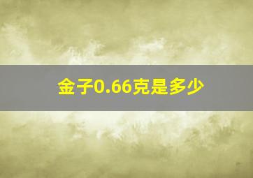 金子0.66克是多少