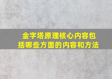 金字塔原理核心内容包括哪些方面的内容和方法