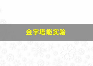 金字塔能实验