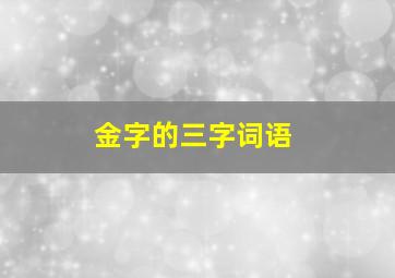 金字的三字词语