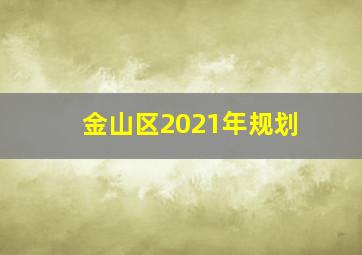 金山区2021年规划