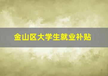 金山区大学生就业补贴