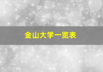 金山大学一览表