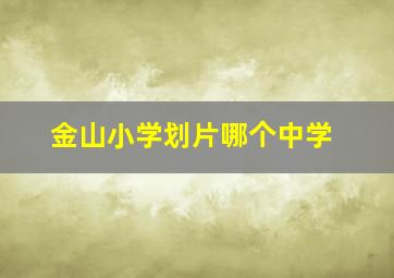 金山小学划片哪个中学