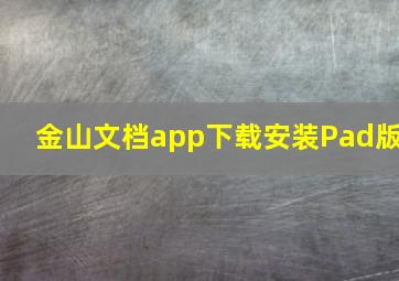 金山文档app下载安装Pad版