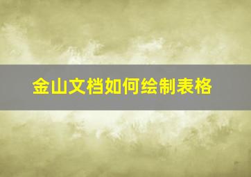 金山文档如何绘制表格