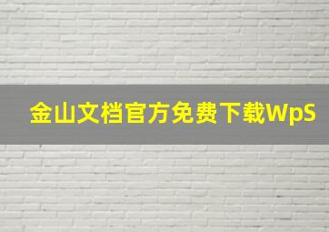 金山文档官方免费下载WpS