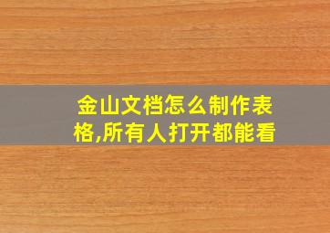 金山文档怎么制作表格,所有人打开都能看