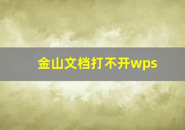 金山文档打不开wps