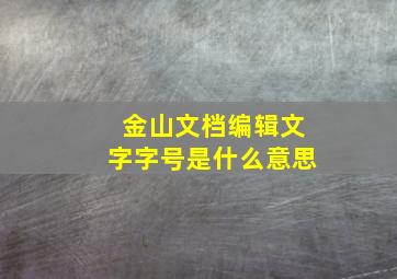 金山文档编辑文字字号是什么意思