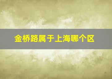 金桥路属于上海哪个区