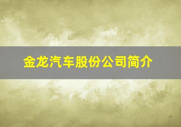 金龙汽车股份公司简介