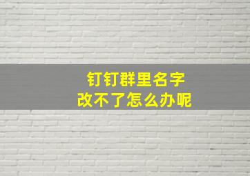 钉钉群里名字改不了怎么办呢