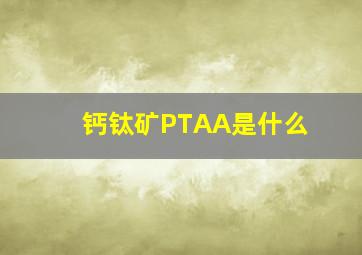 钙钛矿PTAA是什么