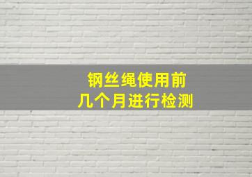 钢丝绳使用前几个月进行检测