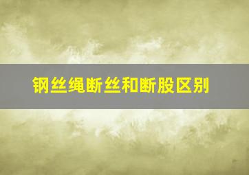 钢丝绳断丝和断股区别