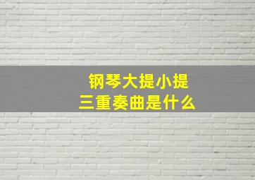 钢琴大提小提三重奏曲是什么