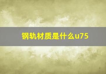 钢轨材质是什么u75