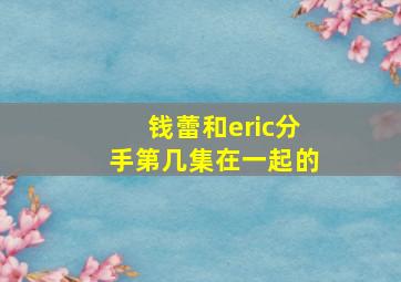 钱蕾和eric分手第几集在一起的