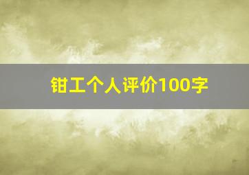 钳工个人评价100字