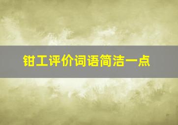 钳工评价词语简洁一点