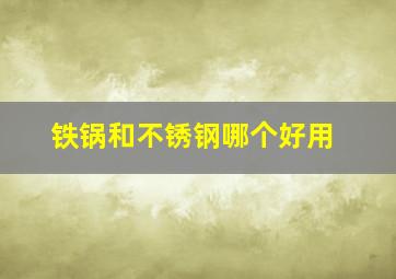 铁锅和不锈钢哪个好用