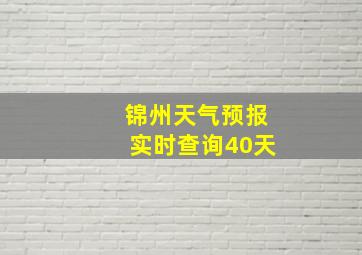 锦州天气预报实时查询40天