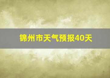 锦州市天气预报40天