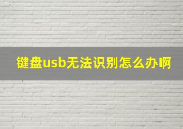 键盘usb无法识别怎么办啊