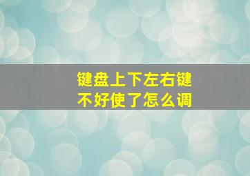 键盘上下左右键不好使了怎么调