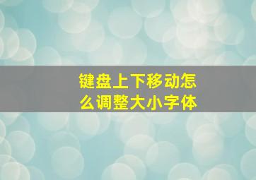 键盘上下移动怎么调整大小字体