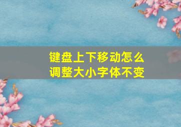 键盘上下移动怎么调整大小字体不变