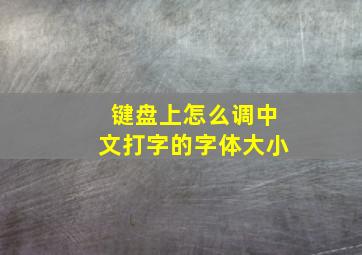 键盘上怎么调中文打字的字体大小