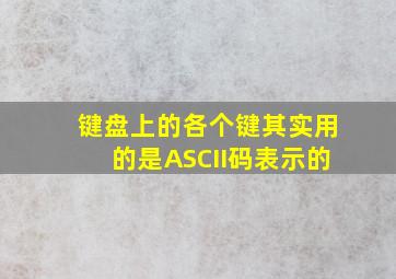 键盘上的各个键其实用的是ASCII码表示的