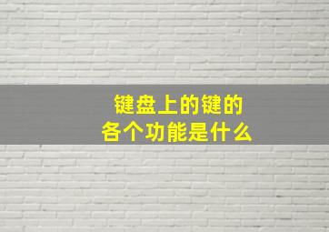 键盘上的键的各个功能是什么