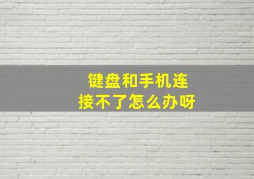 键盘和手机连接不了怎么办呀