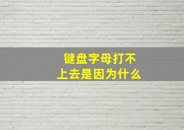 键盘字母打不上去是因为什么