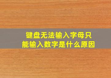 键盘无法输入字母只能输入数字是什么原因