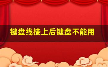 键盘线接上后键盘不能用