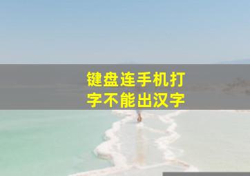 键盘连手机打字不能出汉字