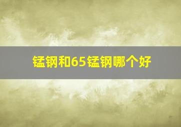 锰钢和65锰钢哪个好