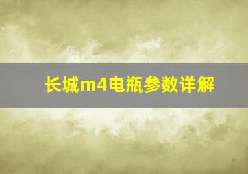 长城m4电瓶参数详解