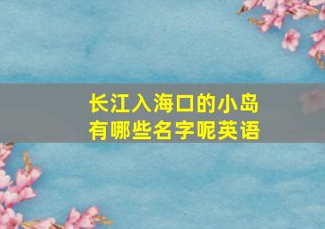 长江入海口的小岛有哪些名字呢英语