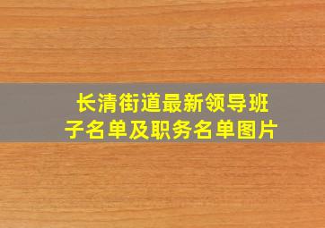 长清街道最新领导班子名单及职务名单图片