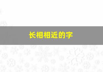 长相相近的字