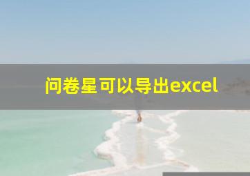 问卷星可以导出excel