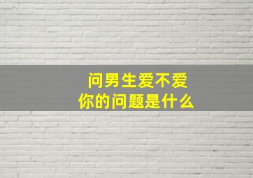 问男生爱不爱你的问题是什么