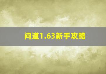 问道1.63新手攻略